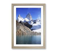 Patagonia Argentina Glacier Landscape Modern Framed Print | A2 Oak Framed Wall Art | Ready to Hang | Modern Landscape Picture | Living Room Bedroom Lounge Office