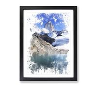 Patagonia Argentina Glacier Landscape V3 Modern Framed Print | A3 Black Framed Wall Art | Ready to Hang | Modern Landscape Picture | Living Room Bedroom Lounge Office