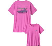 Patagonia - Breathable T-shirt - W's Cap Cool Daily Graphic Shirt '73 Skyline: Brisk Purple X-Dye for Women - Size M Purple