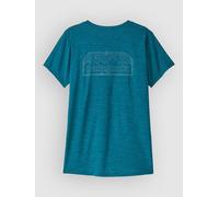 Patagonia - Women's Capilene Cool Daily Shirt - P-6 Cosmos - Sport shirt size XL, blue/turquoise