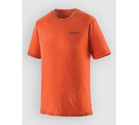 Patagonia - Technical and breathable merino wool hiking T-shirt - M's Cap Cool Merino Blend Graphic Shirt Heritage Header Coal Orange for Men in Recycled Polyester - Size L Orange L