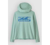 Patagonia - Lightweight, stretchy hiking T-shirt - K's Cap SW Hoody Boardshort Logo Tones Thin Ice in Recycled Polyester - Kid Size M - Blue Blue M
