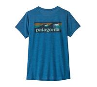 Patagonia - Breathable and lightweight hiking T-shirt - W's Cap Cool Daily Shirt Boardshort Logo Aquatic Blue Light X-Dye for Women in Recycled Polyester - Size M Blue M