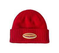 Patagonia - Hat with lapel - Brodeo Beanie Oval Logo: Amanita Red in Nylon Red