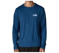 Patagonia - Lightweight, breathable long sleeves hiking T-shirt - M's L/S Cap Cool Daily Shirt '73 Skyline Clement Blue Light X-Dye for Men in Recycled Polyester - Size S Blue S
