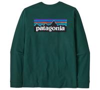 Patagonia - Men's recycled cotton T-shirt - M's L/S P-6 Logo Responsibili-Tee Cascade Green for Men - Size M Green M