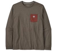 Patagonia - L/S Shop Sticker Pocket Responsibili-Tee - Longsleeve size M, brown
