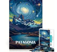 Patagonia Landscape with Starry Night Sky Adults 1000 Piece Jigsaw Puzzle Brain Challenge Toy Stress Relief Clear Cut Wall Art Decor (38x52cm)