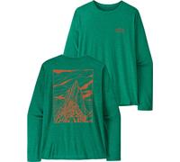 Patagonia - Lightweight, breathable hiking T-shirt with long sleeves - M's L/S Cap Cool Daily Shirt Cloud Crag Gem Green Light X-Dye for Men in Recycled Polyester - Size L Green L