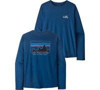Patagonia - Lightweight, breathable long sleeves hiking T-shirt - M's L/S Cap Cool Daily Shirt '73 Skyline Clement Blue Light X-Dye for Men in Recycled Polyester - Size L Blue L