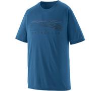 Patagonia - Lightweight, breathable trail running T-shirt - M's Cap Cool Trail Shirt Stratapeaks Aquatic Blue for Men in Recycled Polyester - Size XL Blue XL