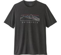 Patagonia - Lightweight, breathable trail running T-shirt - M's Cap Cool Trail Shirt Stratapeaks Ink Black for Men in Recycled Polyester - Size M Black M
