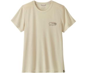 Patagonia - Lightweight, breathable trail T-shirt - W's Cap Cool Trail Shirt Stratapeaks Dyno White for Women in Recycled Polyester - Size S - Beige Beige S