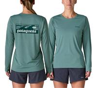 Patagonia - Lightweight hiking T-shirt with long sleeves - W's L/S Cap Cool Daily Shirt Boardshort Logo Blue Sage Light X-Dye for Women in Recycled Polyester - Size S Blue S