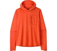 Patagonia - Lightweight, quick-drying hiking T-shirt with buttoned hood - M's Cap Cool Sun Hoody Coal Orange Light Coal Orange X-Dye for Men in Recycled Polyester - Size XL Orange XL