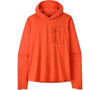 Patagonia - Lightweight, quick-drying hiking T-shirt with buttoned hood - M's Cap Cool Sun Hoody Coal Orange Light Coal Orange X-Dye for Men in Recycled Polyester - Size L Orange L