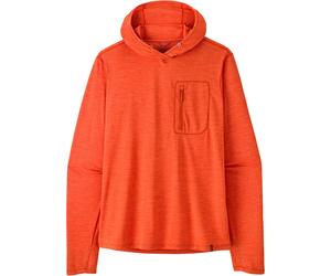 Patagonia - Lightweight, quick-drying hiking T-shirt with buttoned hood - M's Cap Cool Sun Hoody Coal Orange Light Coal Orange X-Dye for Men in Recycled Polyester - Size M Orange M