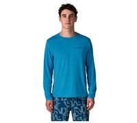 Patagonia - Long Sleeve Cap Cool Daily Boardshort Logo Shore Blue Light Shore Blue X Dye - L - Hiking tee-shirt