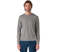 Patagonia - Long sleeves T-shirt - M's L/S Cap Cool Daily Graphic Shirt Waters Feather Grey for Men - Size XL Grey