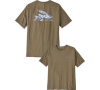 Patagonia - Men's recycled cotton T-shirt - M's Flying Fish Responsibili-Tee Flying Fish Mthr Tree Abndnt Blue for Men - Size XL - Navy Navy XL