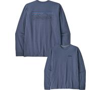 Patagonia - Men's recycled cotton T-shirt - M's L/S P-6 Logo Responsibili-Tee P-6 Outline: Current Blue for Men - Size S Blue