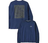 Patagonia - Men's recycled cotton T-shirt - M's L/S Strataspire Responsibili-Tee Clement Blue for Men in Recycled Polyester - Size S Blue S