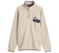 Patagonia Men's Lightweight Synchilla Snap-T Pullover Fleece Oatmeal Heather/Smolder Blue