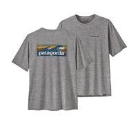 Patagonia Men's M's Cap Cool Daily Graphic Shirt-Waters Tops, Boardshort Logo Abalone Blue: Feather Grey, M