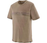 Patagonia - Merino wool T-shirt - M's Cap Cool Merino Blend Graphic Shirt Strata Stripe: Seabird Grey for Men in Wool - Size 49,5-52 Grey 49.5-52