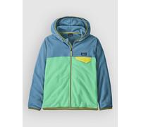 Patagonia - Warm zip-up fleece - K's Micro D Snap-T Jkt Early Teal w/Shore Blue in Recycled Polyester - Kid Size XXL Blue XXL