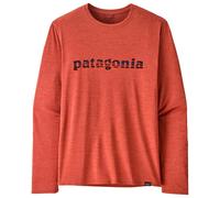 Patagonia - M's L/S Capilene® Cool Daily Graphic 73 Text Logo Potters Red X Dye - L - Hiking tee-shirt