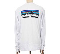 Patagonia Mens White P-6 Logo-print Recycled-cotton and Recycled-polyester-blend Regular-fit T-shirt L