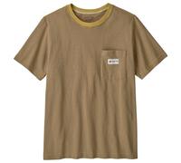 Patagonia - MW Hut Tripper Label Pocket Tee - T-shirt size S, sand/brown