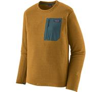 Patagonia - Quick-drying embossed fleece for ski touring - M's R1 Air Crew Bobcat Brown for Men in Recycled Polyester - Size S Brown S