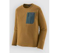 Patagonia - Quick-drying embossed fleece for ski touring - M's R1 Air Crew Bobcat Brown for Men in Recycled Polyester - Size M Brown M