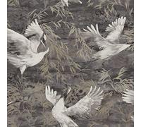 Patagonia Sarus Cranes Wallpaper Charcoal Grey Holden 36104 - Birds - Paste The Wall