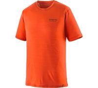 Patagonia - Technical and breathable merino wool hiking T-shirt - M's Cap Cool Merino Blend Graphic Shirt Heritage Header Coal Orange for Men in Recycled Polyester - Size S Orange S
