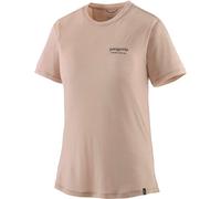 Patagonia - Technical, breathable merino wool hiking T-shirt - W's Cap Cool Merino Blend Graphic Shirt Heritage Header Shroom Taupe for Women in Recycled Polyester - Size S - Beige Beige S