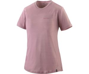 Patagonia - Technical, breathable merino wool hiking T-shirt - W's Cap Cool Merino Blend Graphic Shirt Multi-Pitch Quiet Violet for Women in Recycled Polyester - Size S - Purple Purple S
