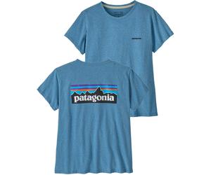 Patagonia - Urban T-shirt in recycled cotton and recycled Polyester - W's P-6 Logo Responsibili-Tee Shore Blue for Women in Recycled Polyester - Size S Blue S