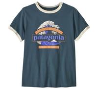Patagonia - Women's Great Waves Ringer Tee - T-shirt size L, blue