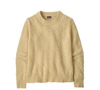 Patagonia Womens Recycled Wool-Blend Crewneck Sweater Chevron Cable Dark Natural