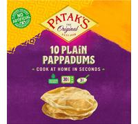 Patak's 10 Plain Pappadums - Ready To Cook 100G