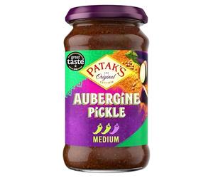 Patak's Aubergine Pickle 312g - Blend of Aubergine & Aromatic Spices - Medium Heat - Vegan - No Artificial Flavours or Preservatives - Ideal with Curries, Rice, Salads and More - Ready to Eat Pickle