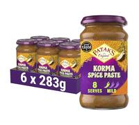 Patak's Korma Curry Sauce Spice Paste 283g x 6 - Medium Heat - Vegan & Gluten Free - No Artificial Flavours or Preservatives - Authentic Indian Curry Sauce Spice Paste Made for Scratch Cooking