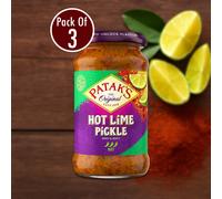 Patak's Lime Pickle Hot 283g (Pack of 3) | Authentic Indian Pickle