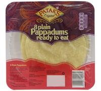 Patak's Original 8 Plain Pappadums Ready to Eat 60 g (Pack of 8)