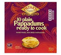 Patak's Plain Ready to Cook Pappadums (10 per Pack - 100g) - Pack of 2