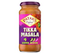 Patak's Tikka Masala Curry Sauce 450g - Medium Heat - Vegetarian & Gluten Free Sauce - No Artificial Flavours or Preservatives - Authentic Indian Ready Cooking Simmer Sauce - Serves 4