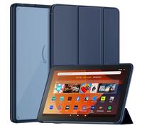 Patamiyar Case for 10.1 Inch Tablets, Not for TCL Onn 10.1 Inch Tablets, Triple Foldable Hard Case with Stand, Auto Sleep/Wake Mode, Navy Blue